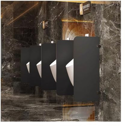 HUFIREHU Separador De Urinarios ParticióN De Inodoro for Urinario Montaje En Pared for Hombres Urinario Privacidad for El Hogar, Oficina, Restaurante, Hotel(Black,40 * 90CM_Rounded Corners)