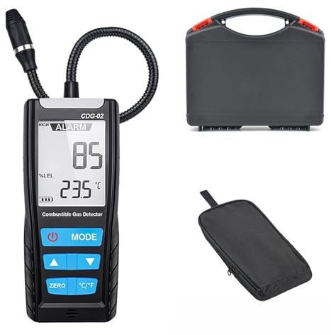 EDEDE Gasdetektor, LCD Gasanalysator Brennbarer Gasdetektor Handheld-Kohlenmonoxid-Meter tragbar Kugel Gasleck-Detektor-Gasmonitor-Tester(CGD02 with Bag)