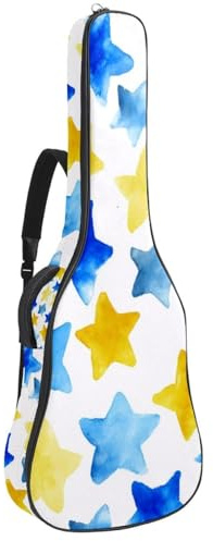 Gitarrentasche in voller Größe, wasserdichte Gitarren-Abdeckung, Tragetasche für akustische klassische E-Gitarren, niedliches Vogelmuster, nahtloses Muster, Mehrfarbig 02, 42.9x16.9x4.7 in, Lässiger