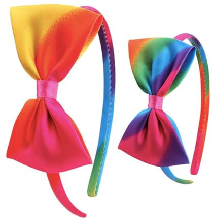 HONITANO 6 Stück Regenbogen Kinderhaarreifen mit Schleife Strapazierfähiges Haarband für Mädchen Partyzubehör und Fotoshooting Stirnband