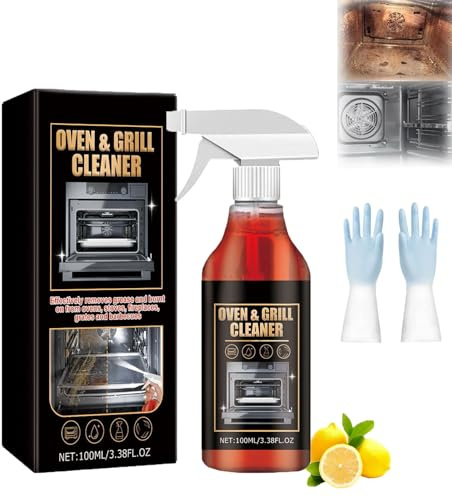 Oven and Grill Cleaning Spray – Dissolves Grease in 5 Minutes, All Purpose Cleaning Spray for Oven, Oven Rack Cleaner Spray for Ovens, Grills, Stoves, Fireplaces, Grates and Barbecues (1pc)