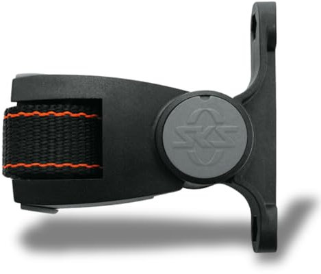 SKS GERMANY ADAPTER für Flaschenhalter (Fahrradzubehör zur flexiblen Befestigung von Flaschenhaltern, mit Schnellverschluss, verstellbarer Winkel, verstellbarer Riemen), schwarz