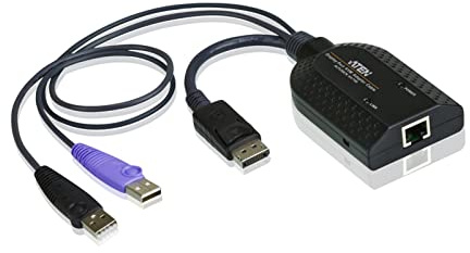 ATEN DisplayPort USB Virtual Media KVM Adapter Cable Smart Card Reader