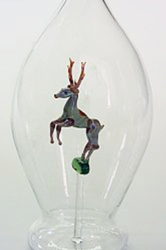Jarra de cristal claro, decantador, botella, garaffa de vidrio soplado a boca con un apnea de buceador apnoe de vidrio de color en el interior, parra rellenar, altura circa 30 cm y capacidad 0,5 litro, diseñado y fabricado por la Oberstdorfer Glashütte