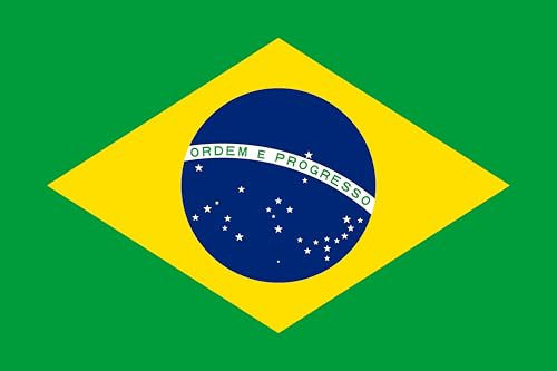 Bandera de Brasil, Verde Amarillo Azul, 150 x 90 cm, Decoración Nacional (Satén multicolor 150 x 90 cm)
