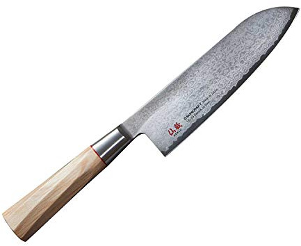 Suncraft TO-04 Couteau Santoku Senzo Twisted Octagon VG10 67 couches 16,7 cm 61 HRC