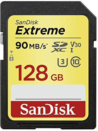 SanDisk Tarjeta de memoria SDXC Extreme de 128 GB hasta 90 MB/s, clase 10, U3, V30 (reacondicionado)