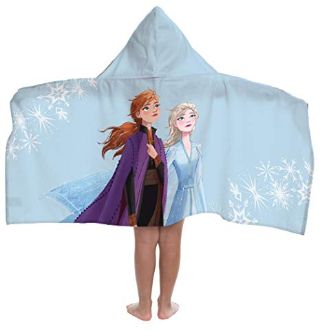 Jay Franco Kids Hooded Towel – 22 x 51 Super Soft Bath Wrap with 3D Hood, Beach, Pool & Travel, Official Licensed Product, Multi - Frozen