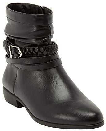 Comfortview Mickey Slouch Bootie Short Ankle Boot Women's Winter Shoes (Wide Widths Available) - 10 WW, Black (Wide Widths Available)