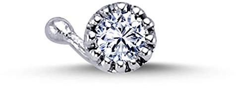 EinStein Diamant 0,07 Carat Brillant-Schliff Diamant Nasenpiercing Piercing 750'er 18 Karat Weißgold