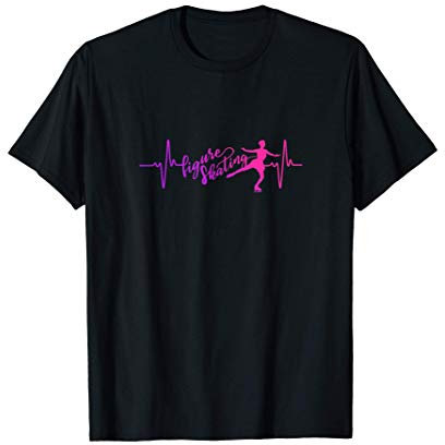 Herzschlag Eislaufen Geschenk Schlittschuhe Eiskunstlauf T-Shirt