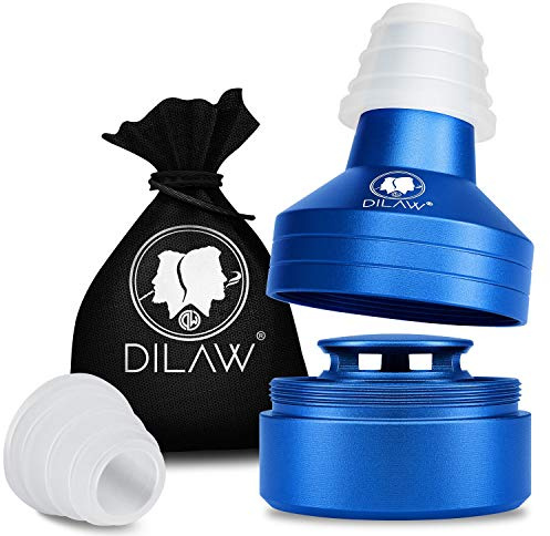 DILAW® Shisha ECO Molassefänger mit Gewinde - Universal aus Aluminium mit Adapter, Vorkühler-Aufsatz passt Universell für alle Shishas, 18er Schliff Einfach auf den Kopfadapter stecken, Blau