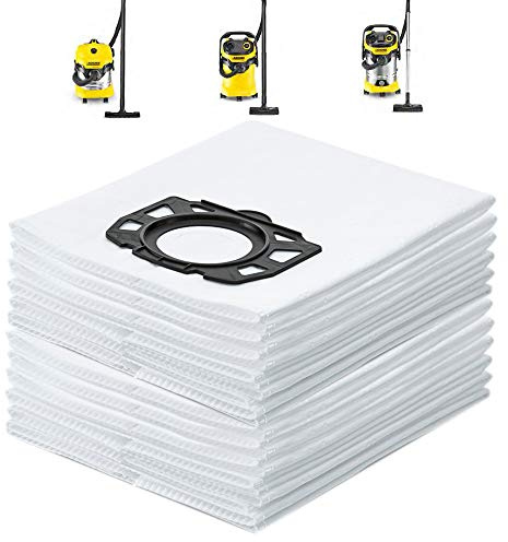 Niuzemyko 12x Fleece Filter Bags, 2.863-006.0 Vacuum Cleaner Bags for Kärcher WD & MV Series Vacuum Cleaner Bags