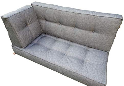Palettenkissen Schaumkissen/Kissen Palettensofa Euro Paletten/europalleten sitzkissen/sitzkissen palettenmöbel/palettenkissen Outdoor/Sitzkissen 120 x 60 cm (Silber, 3X teiliges Set)