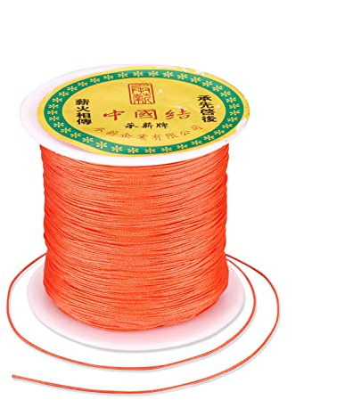 Craftdady - Cordoncino in nylon intrecciato per perline da 0,5 mm, per nodi cinesi, macramè, braccialetti fai da te, collane e gioielli, da 137 metri, colore: rosso pomodoro