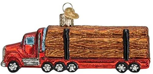 Old World Christmas Logging Truck Glass Blown Ornament for Christmas Tree