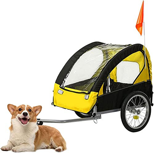 HACSYP Hundeanhänger, Fahrradanhänger for Haustiere, 2-in-1-Fahrradanhänger und Kinderwagen, Aufbewahrung und Transport im Freien, robuster Hundewagen mit Schnellverschluss