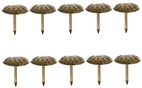 FELTECHELECTR Antique Upholstery Tacks 100pcs Chrysanthemum Nails 11x13mm for Decorative Projects