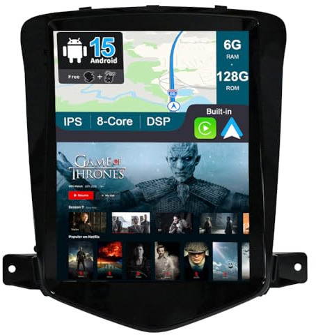 BXLIYER - [6G+128G] - Android 15 Autoradio pour Chevrolet Cruze (2006-2015) - sans Fil Carplay/Android Auto - Caméra + MIC - 2 Din IPS 9.7 Pouce - DSP Dab Volant WLAN 4G 360-Caméra Fast-Boot AHD BT