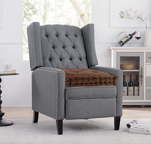 PARADISE STAR Booster Seat Cushion 100% Cotton Chunky Garden Seat Pad, Floor Cushion, Chair Cushion, Seat Raiser Pad 45cm x 45cm x 10cm COLOUR BROWN