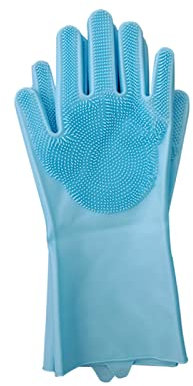 DUnLap Gant De Nettoyage 2pcs / 1 Paire Magic Silicone Lave-Vaisselle Nettoyage Gants Silicone Multifonction Silicone Growes Brush for Nettoyage du ménage Gant De Nettoyage Voiture (Size : Sky Blue)