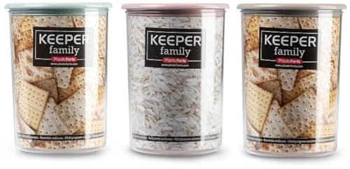 PlasticForte Tarro de Almacenamiento Multiusos de 1 litro, 11 x 11 x 15 cm, Transparente con Tapa