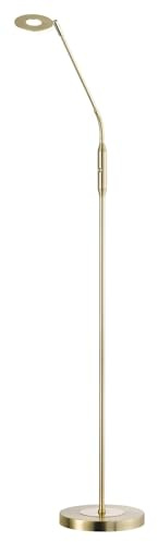 Fischer & Honsel LED-Stehleuchte - Messingfarben - Weiß - H 135 cm - Acryl - Metall - dimmbar