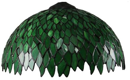 AIBOTY 16 Zoll grüner Lampenschirm nur zum Austausch, grüner Blätter-Buntglas-Lampenschirm, Tiffany-Stil-Kathedralen-Glasschirm für Tischlampe, Stehlampe, Deckenleuchte