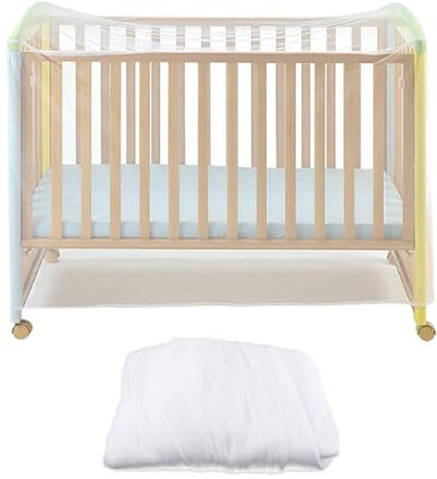 Doukesh Universal Moskitonetz für Babybett, Insektenschutz, Mückennetz, Weiß, 135 x 60 x 90 cm