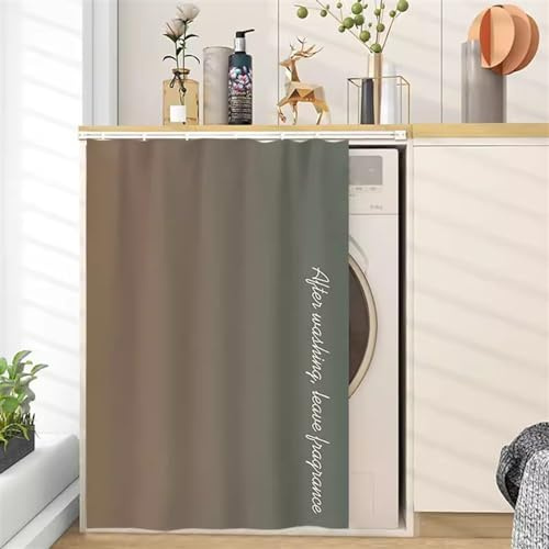SK Studio Rideau de Cuisine Court pour Petit Fenêtre Rideau Occultant Panneaux Cantonnières Demi Rideau pour Chambre Salon Maison Marron Vert, 60x70cm