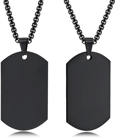 VNOX Personalisieren Sie Hundemarken Anhänger Halskette,Gravur einzelner Hundemarken für Herren Damen,Erkennungsmarken der Militärarmee,Geschenk für Ehemann Papa Junge Freund Bruder Schwester