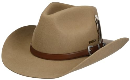 Stetson Limington Westernhut Wollfilzhut Ledergarnitur Herren Winter Camel S (54-55 cm)