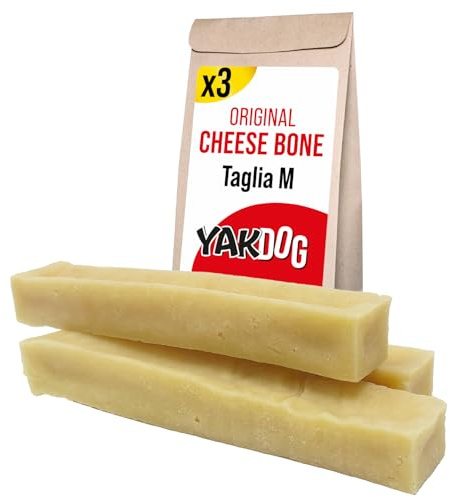 YAKDOG – Käsesticks für Hunde – Langanhaltende Kausnacks – 100% Natürlich – Traditionell aus dem Himalaya – Hergestellt in Belgien – M - 3 Stück
