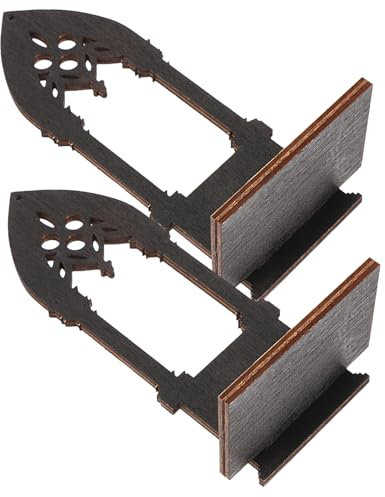 VINTORKY Gothic-kerzenhalter Holz Für Tischdekoration Kerzenständer Schmal Mit Bogenform Für Stumpenkerzen Kerzenhalter-tafelaufsatz Schwarz