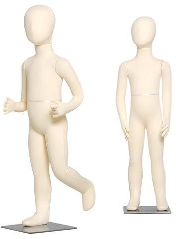 Flexible Körper-Schaufensterpuppe für Kinder, realistische 1–14 Jahre alte Nähkleidungs-Schaufensterpuppe, mit Metallsockel, für Schlafzimmer, Studio,7Yearold