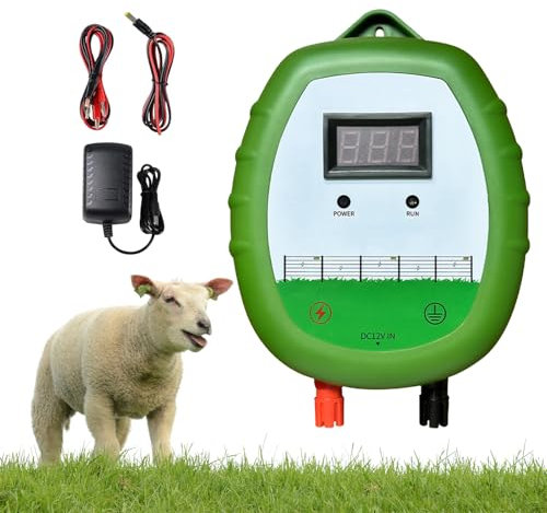 Weidezaungerät, mit LED Anzeige 1J Output für 1 km, Niedrige Impedanz Spitzenspannung 10kV Elektrischer Zaun für Hühner, Schafe, Schweine, Füchse, Kühe, für landwirtschaftliche Unternehmen