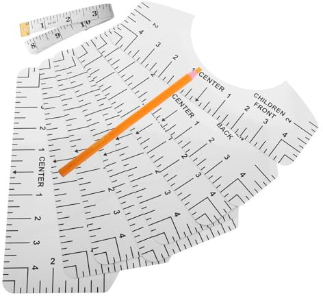 Tofficu 8stücke Shirt-lineal Zum Ausrichten Der Mitte Transparentes Nählineal Für Genaues Messen Mit Bandmaß Und Marker Für Nähen Quilten Und Handwerk
