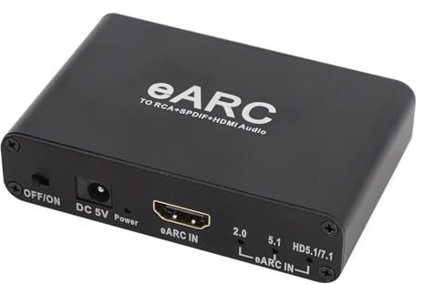 Earc Arc Sound Extractor, Convertitore Audio Earc in Adattatore di Estrattore Audio Aux Ottico Aux Ottico HDMI, per L'amplificatore di Altoparlanti TV a Soundbar