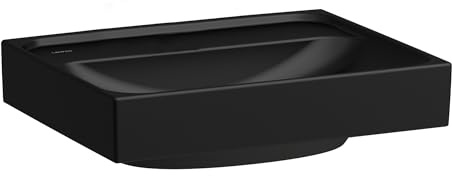 LAUFEN Meda Handwaschbecken, unterbaufähig, 450x350mm, ohne Hahnloch, mit Überlauf, H8151117161091, Farbe: Schwarz Matt