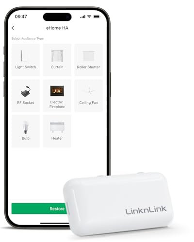 LinknLink Home Wi-Fi Smart RF Telecomando Universale, Controllo RF per Interruttori Luci, Ventilatori a Soffitto, Motori per Tapparelle, RF2MQTT per Home Assistant, Compatibile con Alexa e Google Home