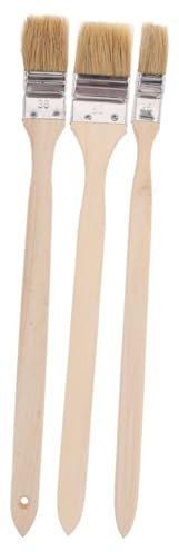 NUOBESTY 3pezzi Pennelli Pittura Con Manico in Legno Ergonomico Pennelli Parete Angolari Curvi Misure Per Verniciatura Dettagli e Aree Ampie Assorbimento Vernice Uniforme Per Mobili e Paret