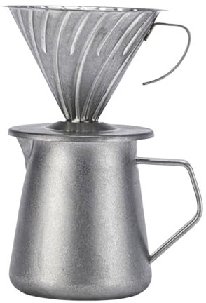 HEEZOU Cafetera de goteo manual de acero inoxidable 304 de 600 ml, servidor de café profesional para verter sobre taza de café para oficina o viajes