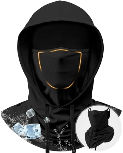YEAMLTE Sommer Sturmhaube für Herren und Damen, Sturmmaske, UV Schutz Atmungsaktiv Gesichtsmaske, 3-in-1 Vollkopfmaske, Kühlung Balaclava