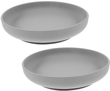 FOMIYES 2 Pièces Assiette Anti-Déversement À Ventouse Pour Personnes Âgées Et Handicapées Plat À Cuillère En Silicone Avec Base D'Aspiration Pour Usage Domestique Et Soins Médicaux