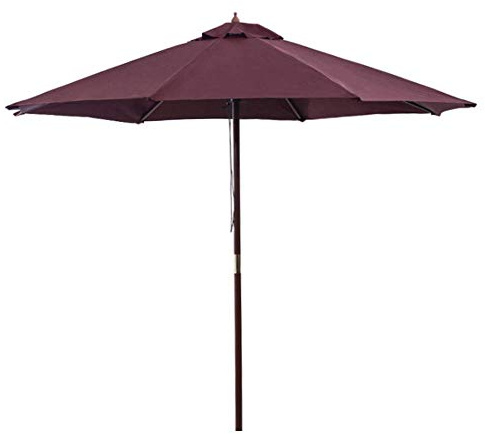 Ombrellone parasole extra large da 2,7 m, leggero, in alluminio, robusto, per spiaggia, piscina e patio, colore: rosso
