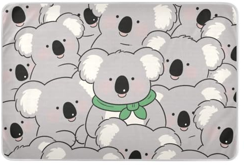 Extra große, wiederverwendbare Wickelunterlage, niedliches Cartoon-Koala-Grau, wasserabweisend, Bettnässungsunterlage, hautfreundliche Inkontinenzeinlagen für Kinder, Erwachsene, Haustiere, 132,1 x