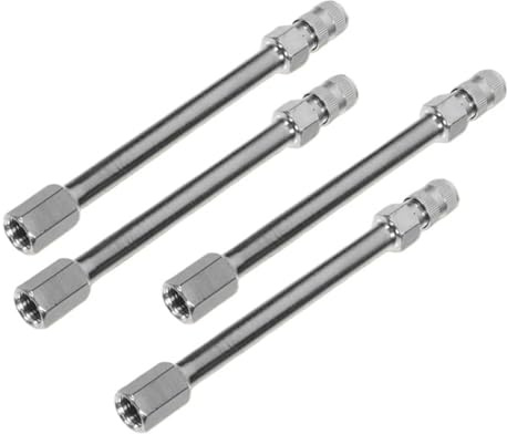 YXINAER Prolongador de Válvula 4 Varillas de extensión for válvula neumático, Extensores vástago latón for Coche, camión, Motocicleta, fácil instalación, Accesorio inflado Aire