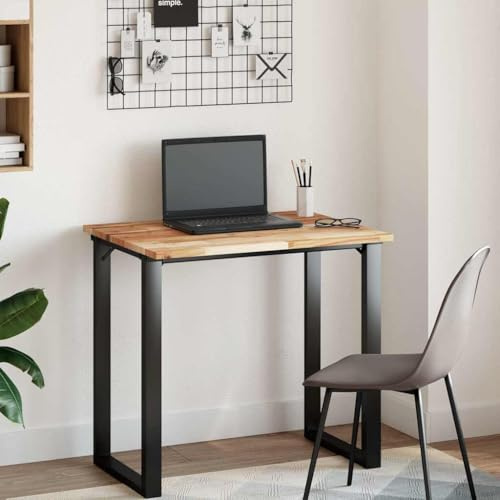 Vorpalize Piano da scrivania in legno massiccio di acacia, 100 x 60 x 2 cm, oliato, rettangolare, durevole, per cucina, bagno e banco da lavoro, versatile piano di lavoro