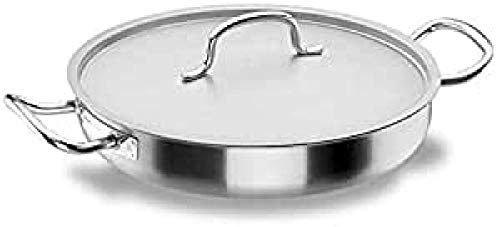 LACOR 50640 - Paellera con Tapa Chef-Classic Acero Inoxidable 40cm | En acero inoxidable, para arroces y paellas de gran formato; ideal para cocina profesional y uso diario en casa