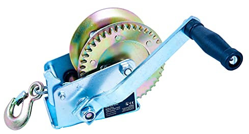 Amtech - Hand Winch, Heavy Duty Boat and Trailer Winch Pulley with 5 Mounting Slots for Easy Installation, Smooth Ratchet-Action and a Sure-Grip, Reliable Locking Mechanism, Maximum 550kg Capacity